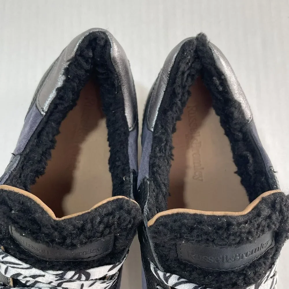 RUSSELL & BROMLEY PARK LACE Lace Up Platform Sneakers Shearling Trim EU 42 US 11 - Picture 11 of 14